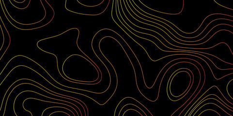 Abstract  Topographic contours map background . Vector geographic contour map. Abstract wave paper curved reliefs background. Black dark topography contour map texture wallpaper.