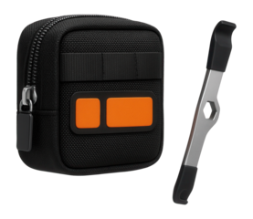 Zippered nylon bag with patch strips and a dual-head tire tool for e-bike maintenance