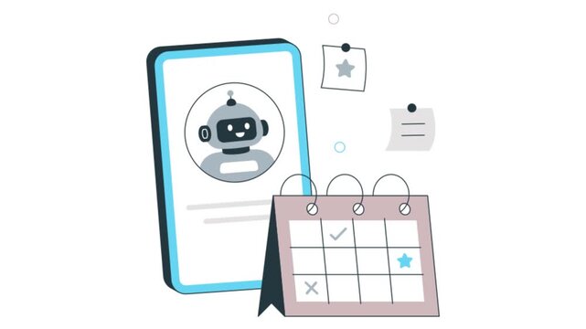 Ai Task management 2D Flat Animation