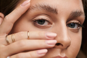 Summer beauty captured in a studio with natural charm and elegance