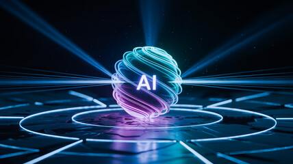 Agentic ai digital sphere futuristic glowing abstract technology innovation concept