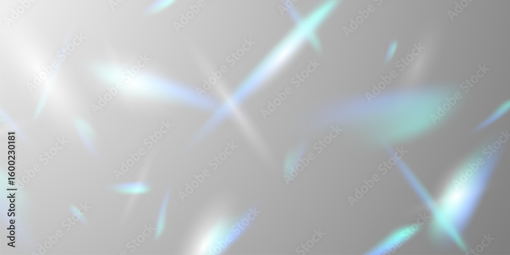 Sticker light effect and zigzag ribbon falling from above on a beam of light, tinsel vector
