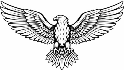 Obraz premium Eagle Spread Wings Engraving