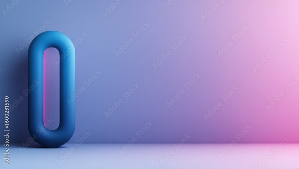 Fototapete a stylized, 3d rendering of the number zero.