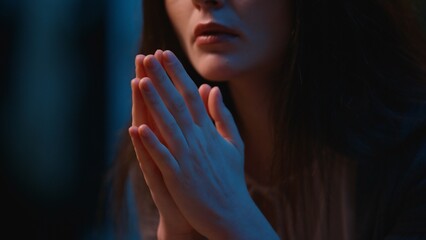 Nervous upset worried woman Caucasian female at home evening night stress insomnia suffer panic...