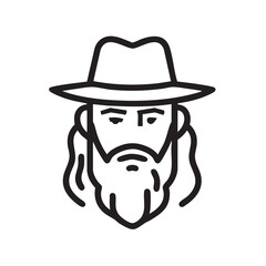 Vintage cowboy with a hat and beard for western themed design