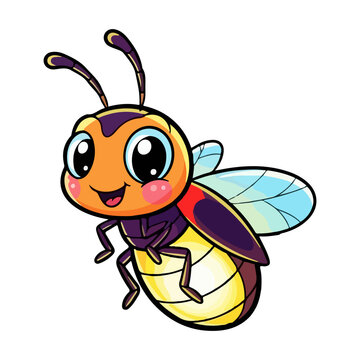 cartoon firefly flying orange yellow clip art preview