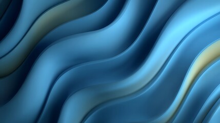 Abstract Fluid Background with Wavy Lines in Blue Tones