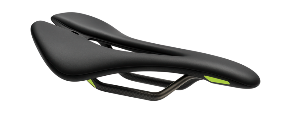 Lightweight carbon fiber saddle with a narrow profile for competitive racing