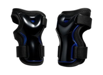 Anatomically shaped wrist guards with Velcro closures for rollerblading