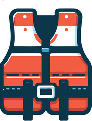 safety Life Jacket flat vector icon illustration