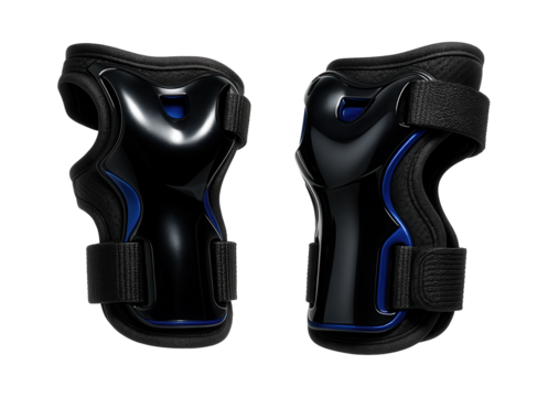 Anatomically shaped wrist guards with Velcro closures for rollerblading