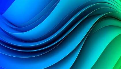 Fototapeta premium Abstract blue and green waves