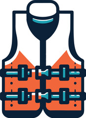safety Life Jacket flat vector icon illustration