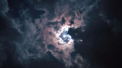 Sun peeking through storm clouds