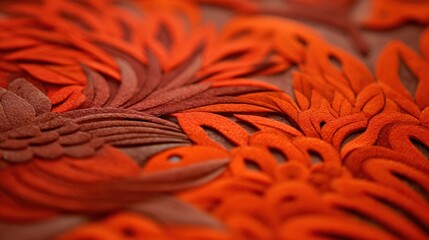 Ornate leather design in warm tones