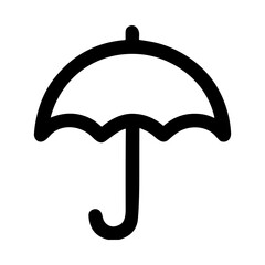 Simple Outline Stylized Umbrella Protection Weather Element Icon Graphic