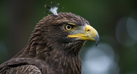 Majestic crested eagle portrait captures the essence of avian beauty and power
