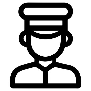 recommend clip art: Simple Outline Bellhop Icon Hotel Service Porter Symbol Illustration