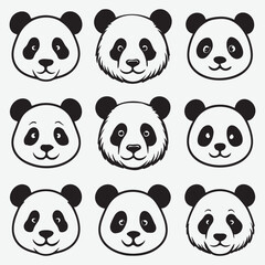 Obraz premium Diverse Panda Faces Collection bear animal