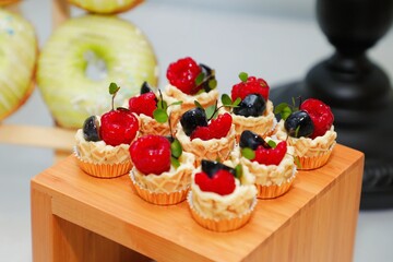 Rich, exquisite, delicious desserts on the table, buffet, event, celebration, Christmas