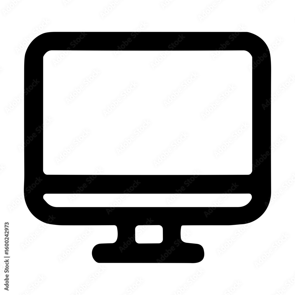 Poster simple line drawing monitor display screen gadget device icon