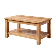 Fototapeta premium Ultrarealistic Wooden Coffee Table with Open Shelf Perfect for Modern Living Room Decor