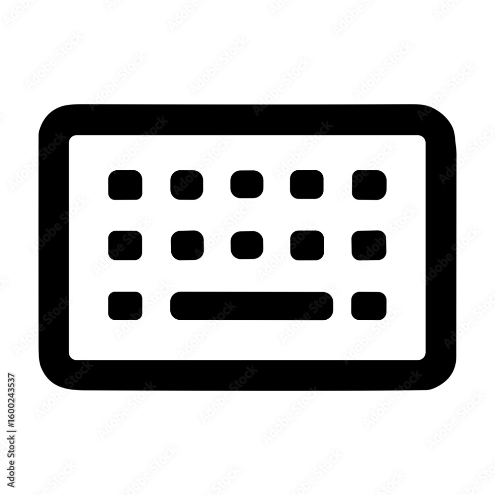 Poster simple line keyboard layout interface device technology input icon