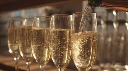 Sparkling wine being poured