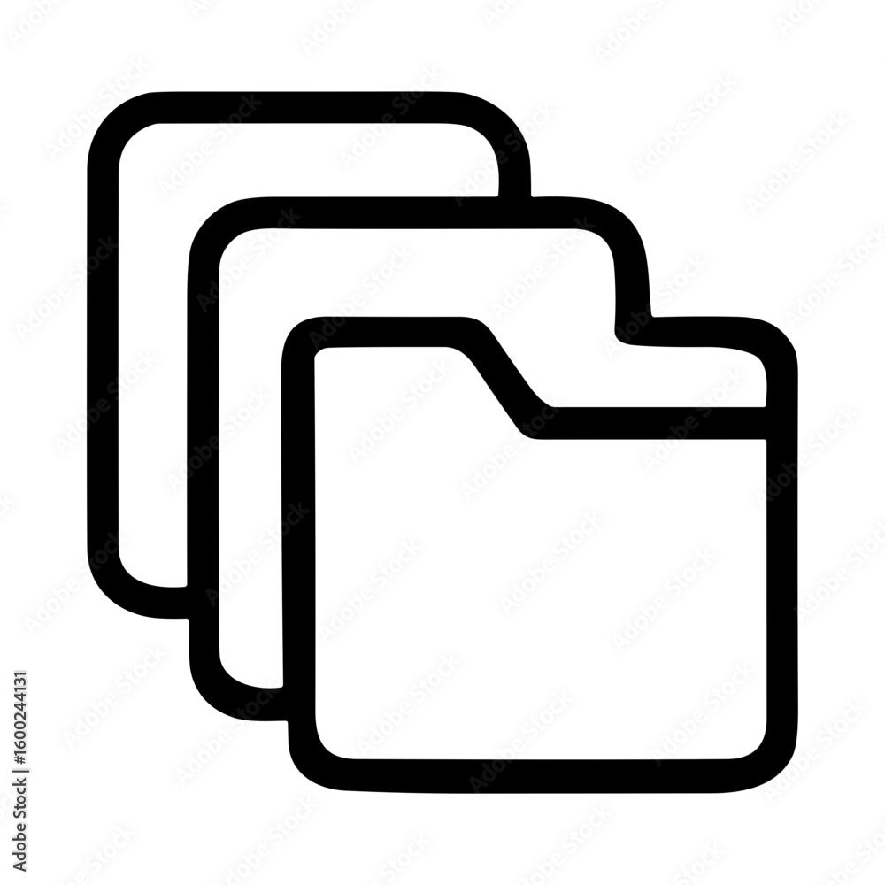Poster outline simple folder stack icon shape data management collection