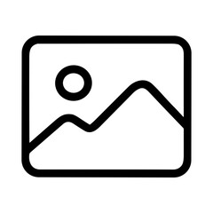 Simple Line Mountain Landscape Sun Nature Symbol Shape Icon Graphic
