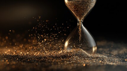 Hourglass with golden sand flowing (1)