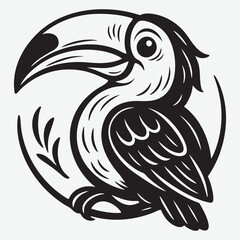 Obraz premium Toucan Bird Emblem tropical jungle