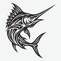 Tribal Marlin Swordfish Ocean Creature tattoo