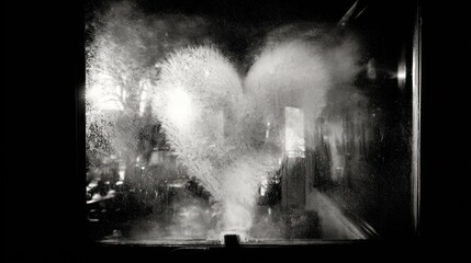 Abstract view through a misty window