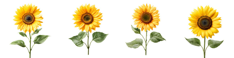 Obraz premium Watercolor Sunflower Set - Bright Summer Flower Illustrations