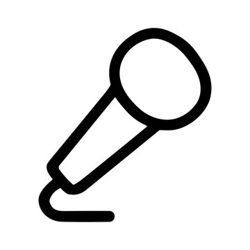 recommend clip art: Simple Outline Microphone Device for Sound Recording Equipment Icon