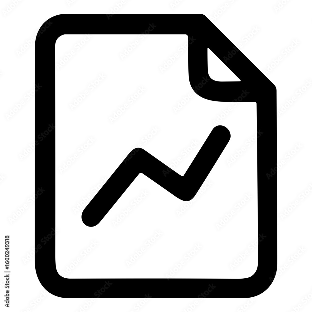 Poster simple outline graph document file business report data icon