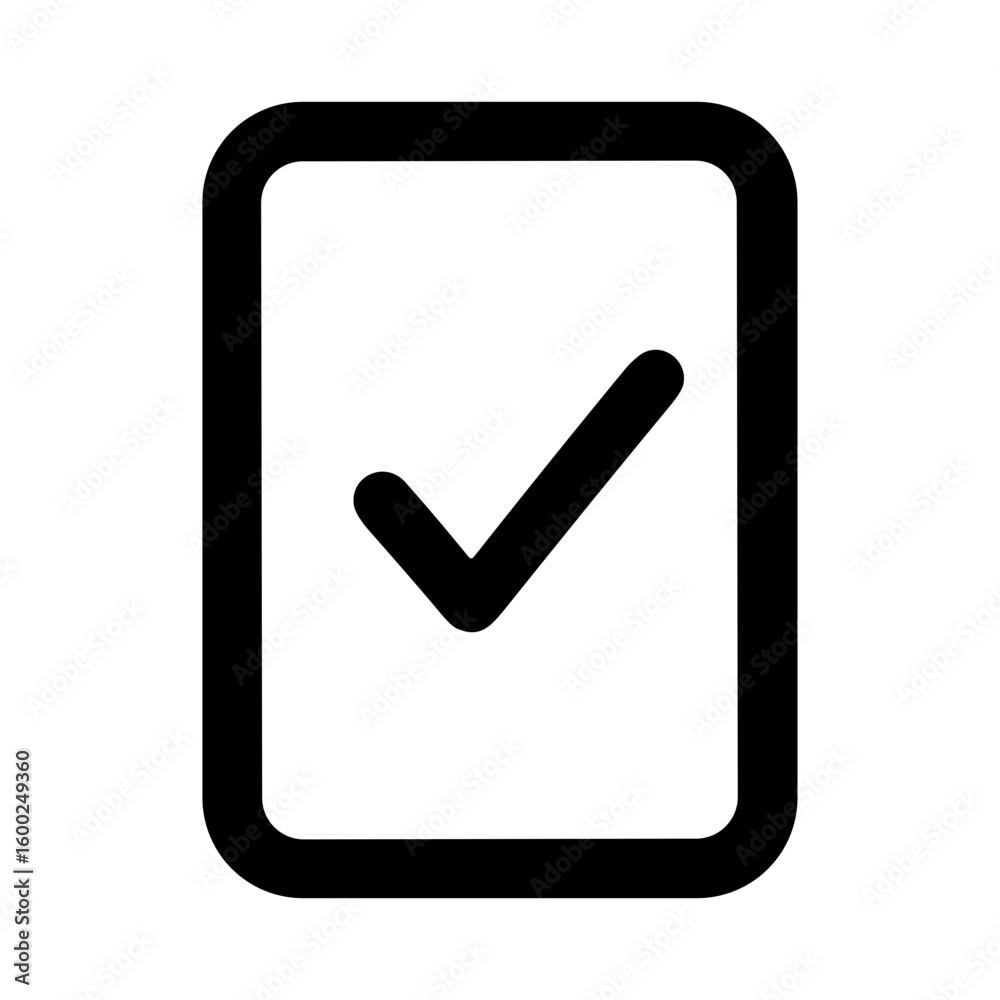 Poster simple line checkbox checkmark sign shape icon for user interface
