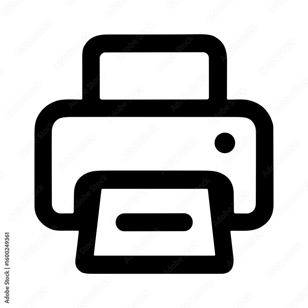 Poster simple line drawing printer document output device machine icon symbol