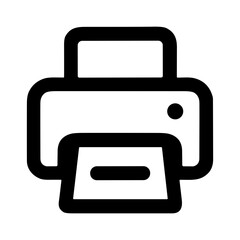Simple Line Drawing Printer Document Output Device Machine Icon Symbol