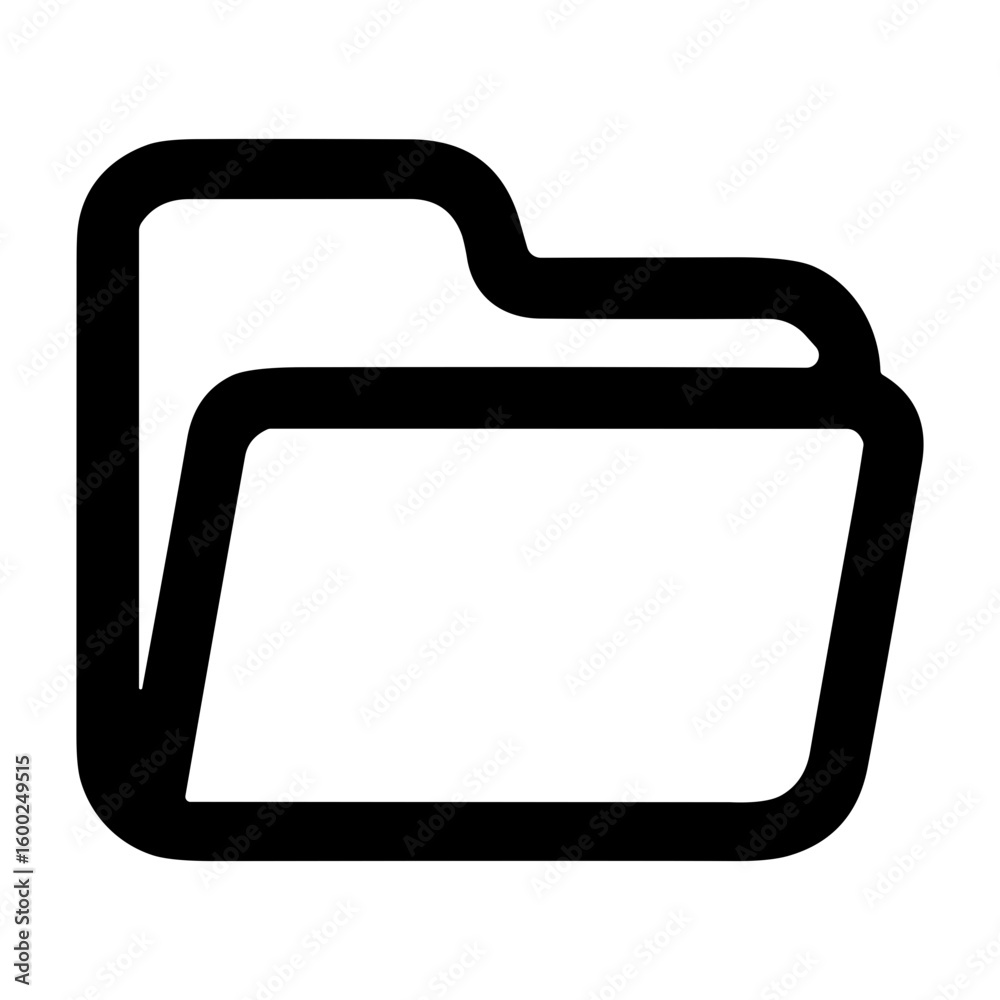 Poster simple line drawing empty folder file system interface icon symbol