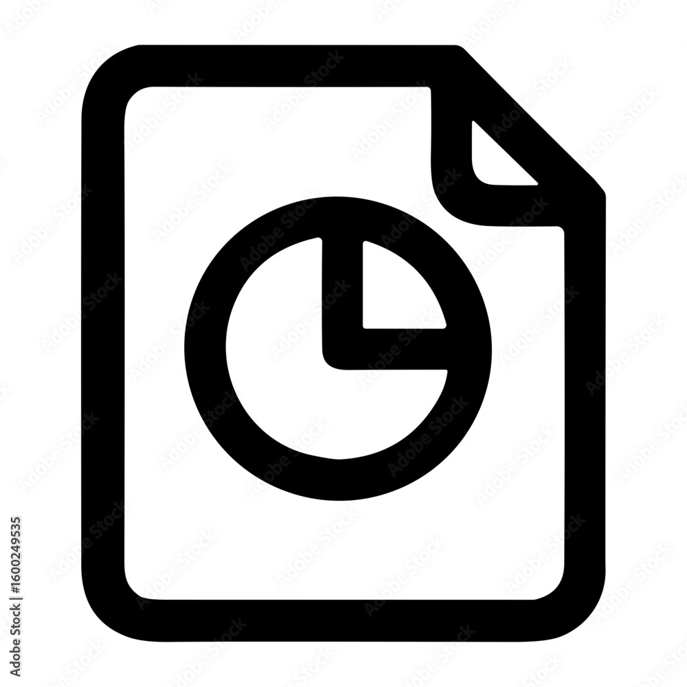 Poster simple line style pie chart data document information icon