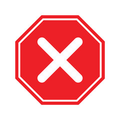 Obraz premium Cancel Icon – Crossed Road Sign for No Entry or Error Indication