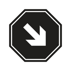 Bottom Right Diagonal Arrow – Road Sign for Diagonal Traffic Direction