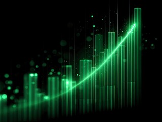Abstract graphic of rising green bar graph