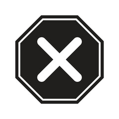 Obraz premium Cancel Icon – Crossed Road Sign for No Entry or Error Indication