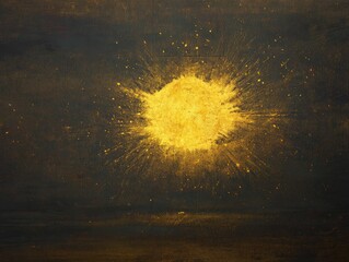 Golden sunburst on a dark backdrop