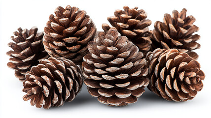 pine cones on white background