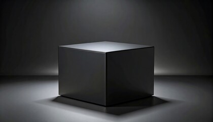Dark cube pedestal illuminated